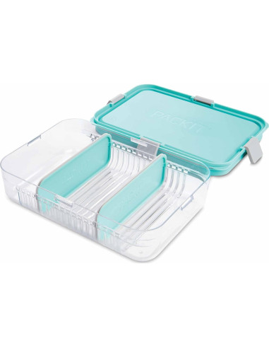 Contenedor de Almacenamiento PackIt Mod Grande Bento 1.89L Verde Menta