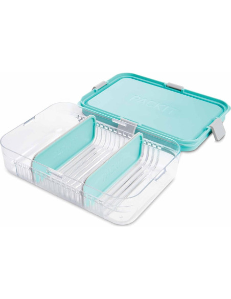 Contenedor de Almacenamiento PackIt Mod Grande Bento 1.89L Verde Menta