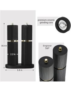 Juego de Molinillos de Sal y Pimienta UNIOVC de Madera 21 cm 2