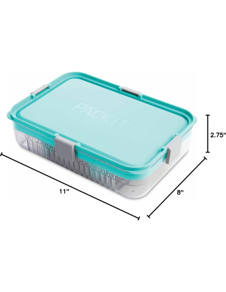 Contenedor de Almacenamiento PackIt Mod Grande Bento 1.89L Verde Menta