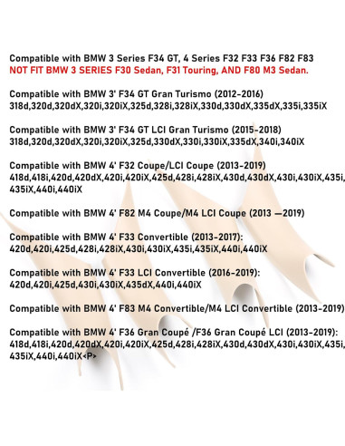 Cubiertas de Manijas de Puerta Jaronx 4PCS para BMW F34 F32