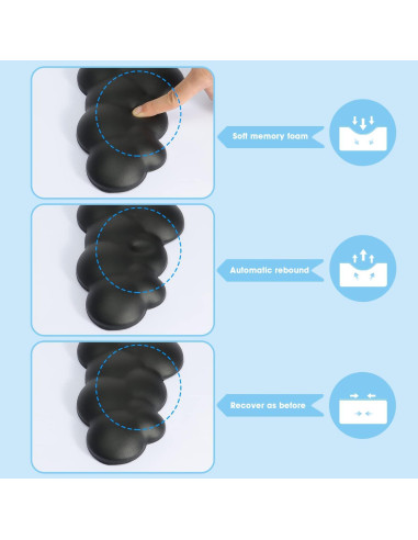 Reposap muñecas ergonómico ATTACK SHARK - Negro