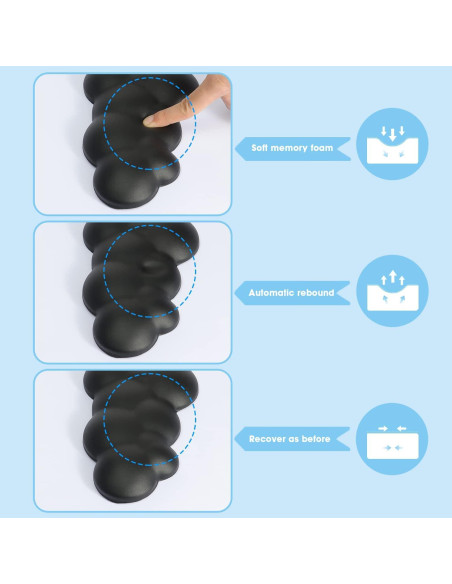 Reposap muñecas ergonómico ATTACK SHARK - Negro