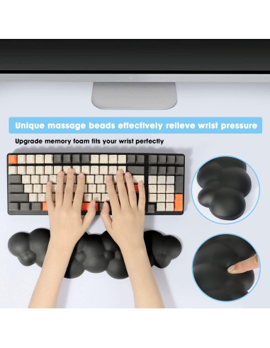 Reposap muñecas ergonómico ATTACK SHARK - Negro