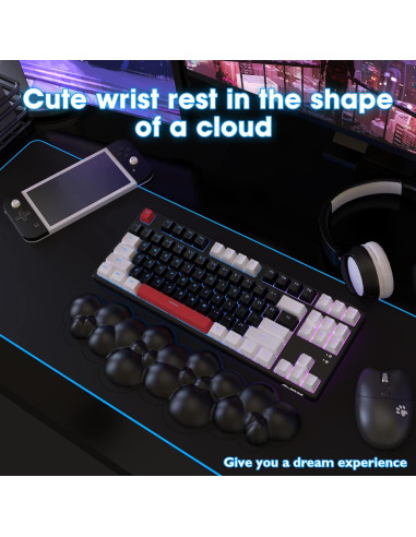 Reposap muñecas ergonómico ATTACK SHARK - Negro