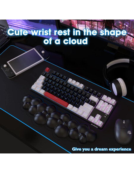 Reposap muñecas ergonómico ATTACK SHARK - Negro