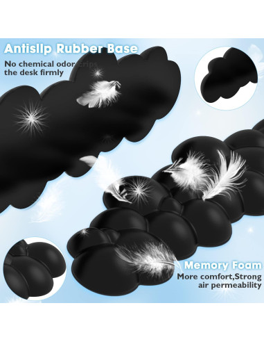 Reposap muñecas ergonómico ATTACK SHARK - Negro