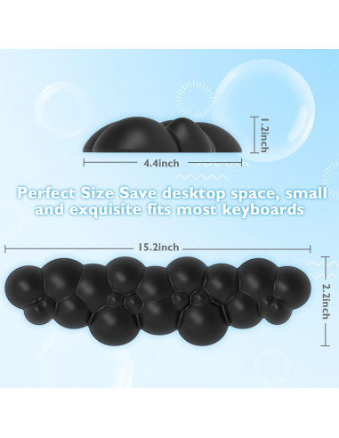 Reposap muñecas ergonómico ATTACK SHARK - Negro