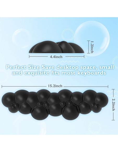 Reposap muñecas ergonómico ATTACK SHARK - Negro