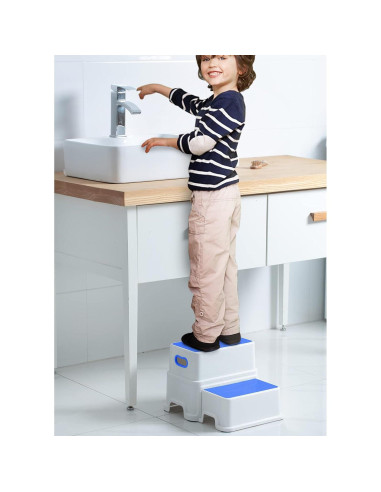 Escalera de 2 Pasos Victostar Antideslizante Azul para Niños