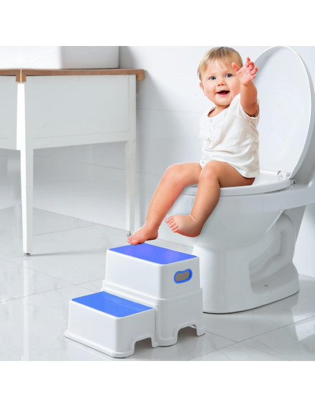 Escalera de 2 Pasos Victostar Antideslizante Azul para Niños