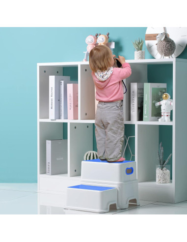Escalera de 2 Pasos Victostar Antideslizante Azul para Niños