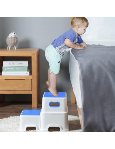 Escalera de 2 Pasos Victostar Antideslizante Azul para Niños