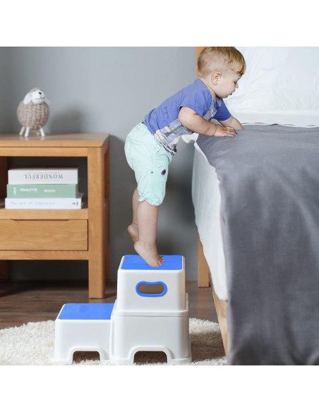 Escalera de 2 Pasos Victostar Antideslizante Azul para Niños