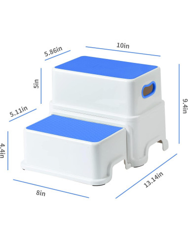 Escalera de 2 Pasos Victostar Antideslizante Azul para Niños