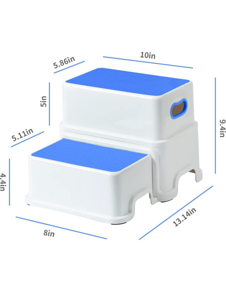 Escalera de 2 Pasos Victostar Antideslizante Azul para Niños