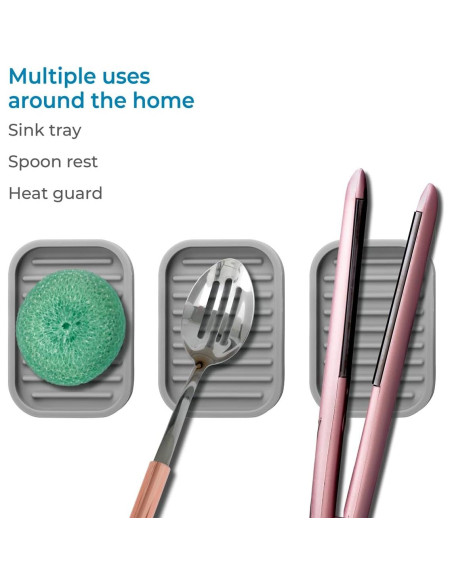 Plato de Jabón de Silicona iDesign Lineo Gris 12.7x8.9 cm