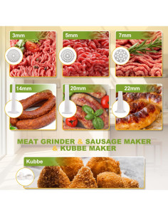 Picadora de Carne Eléctrica Flyseago 2700W con Accesorios 2