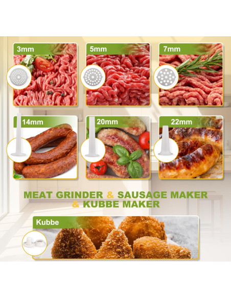 Picadora de Carne Eléctrica Flyseago 2700W con Accesorios