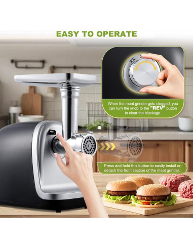 Picadora de Carne Eléctrica Flyseago 2700W con Accesorios