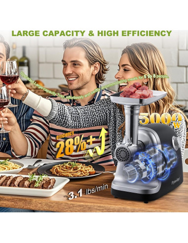 Picadora de Carne Eléctrica Flyseago 2700W con Accesorios