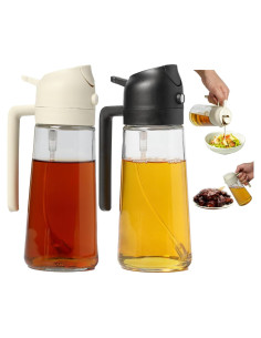 Paquete de 2 pulverizadores de aceite Rngeo 500ml vidrio