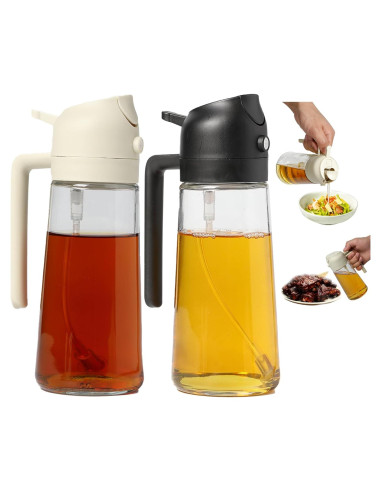 Paquete de 2 pulverizadores de aceite Rngeo 500ml vidrio