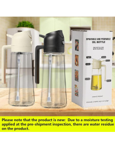 Paquete de 2 pulverizadores de aceite Rngeo 500ml vidrio 2