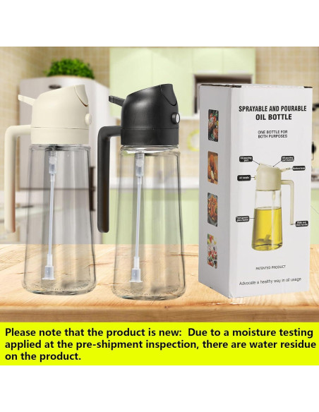 Paquete de 2 pulverizadores de aceite Rngeo 500ml vidrio