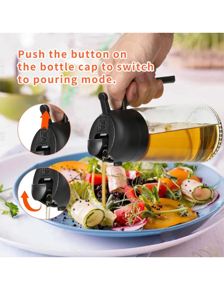 Paquete de 2 pulverizadores de aceite Rngeo 500ml vidrio