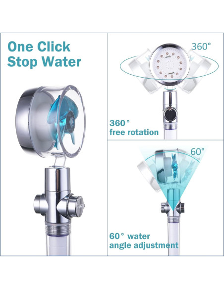 Cabezal de Ducha LED CWPW Alta Presión con Manguera 200 cm