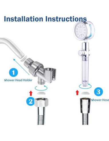 Cabezal de Ducha LED CWPW Alta Presión con Manguera 200 cm