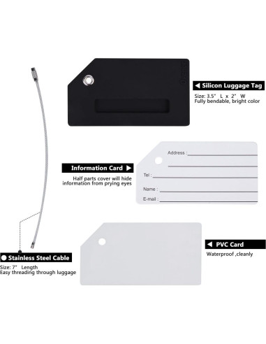 Etiqueta de Equipaje de Silicona Ovener 2Pack - Colores Brillantes