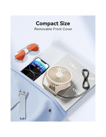 Ventilador de Escritorio USB Edvision KW53 3 Velocidades Beige