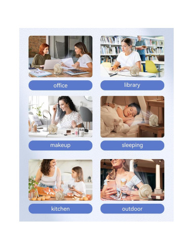 Ventilador de Escritorio USB Edvision KW53 3 Velocidades Beige