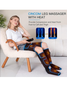 Masajeador de Piernas CINCOM CM-080A-BU con Calor y Compresión 2