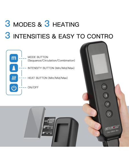 Masajeador de Piernas CINCOM CM-080A-BU con Calor y Compresión