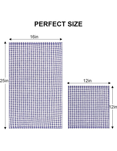 Kitinjoy Juego de 12 Toallas de Cocina de Algodón Azul 40x63 cm