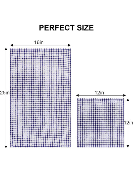 Kitinjoy Juego de 12 Toallas de Cocina de Algodón Azul 40x63 cm