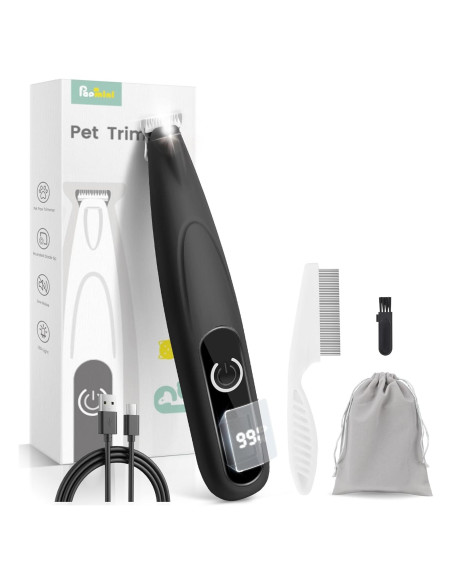 Kit de Aseo para Perros PAPMINI con Pantalla LED y Cuchilla Ancha
