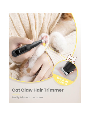 Kit de Aseo para Perros PAPMINI con Pantalla LED y Cuchilla Ancha