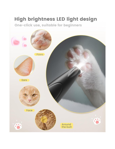 Kit de Aseo para Perros PAPMINI con Pantalla LED y Cuchilla Ancha