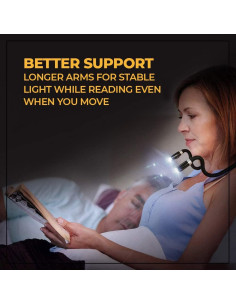 Luz de Lectura para el Cuello Genérico Rosa LED 3 Brillos 2