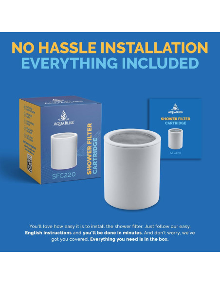 Cartucho de Filtro de Ducha AquaBliss SFC220 - Reduce Cloro y Tóxicos