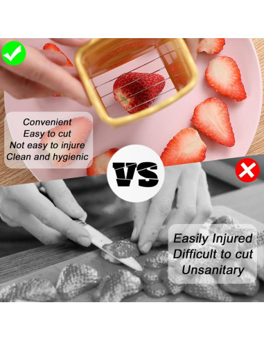 Cortadores de Frutas y Huevos GZMAISULEE - 2 Piezas Acero Inoxidable