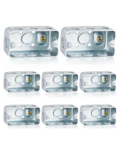 8 Cajas Eléctricas Metálicas Copkim 4x5x4.76 cm Acero Galvanizado
