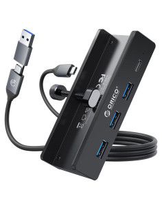 Hub USB 3.0 ORICO con Abrazadera y Puerto USB-C 4 Puertos