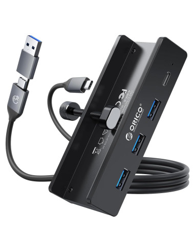 Hub USB 3.0 ORICO con Abrazadera y Puerto USB-C 4 Puertos