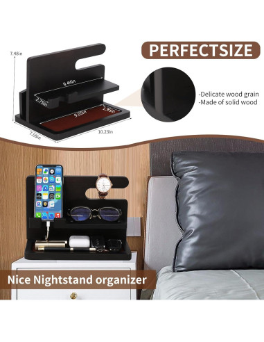 Estación de Acoplamiento de Madera YSangift para Teléfonos Negro