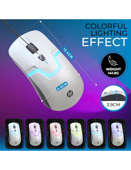 Ratón Gaming HP M160 Óptico con Cable y 7 LED RGB